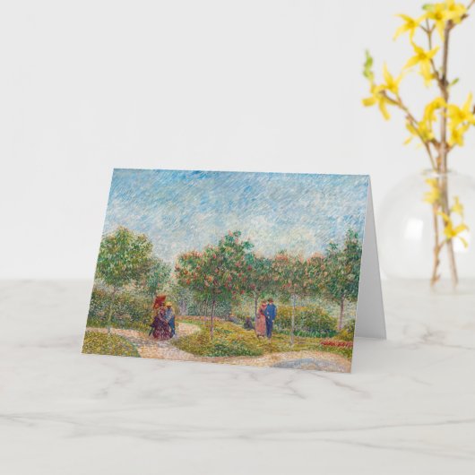 Carte Vincent van Gogh - Jardin à Montmarte avec amoureu (Fleur jaune)