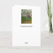 Carte Vincent van Gogh - Le verger en fleurs (Dos)