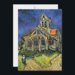 Carte Vincent van Gogh - L'église d'Auvers<br><div class="desc">L'église d'Auvers (1890) de Vincent van Gogh est un Post impressionnisme vintage de peinture religieuse architecturale. Une femme se promenant le long d'un chemin vers la chapelle du village avec de beaux vitraux. Une scène architecturale de la vie quotidienne. À propos de l'artiste : Vincent Willem van Gogh (1853-1890) était...</div>