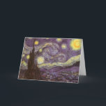 Carte Vincent van Gogh - Nuit étoilée<br><div class="desc">Starry Night (1889) de Vincent van Gogh est un post impressionnisme vintage de peinture de paysage d'art. Vue sur une ville dans une vallée la nuit avec les nuages tourbillonnants, les étoiles brillant et une belle lune jaune dorée croissant. Il a été peint pendant la journée de mémoire et est...</div>