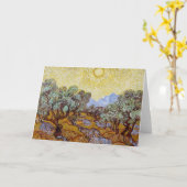 Carte Vincent van Gogh - Oliviers, Ciel Jaune et Soleil (Fleur jaune)