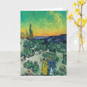 Carte Vincent van Gogh - Paysage Lune avec couple (Fleur jaune)
