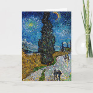 Carte Vincent van Gogh - Route avec Cypress et Star