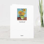 Carte Vincent Van Gogh - Trois tournesols dans un vase (Dos)