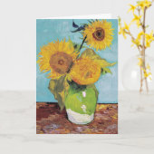 Carte Vincent Van Gogh - Trois tournesols dans un vase (Fleur jaune)