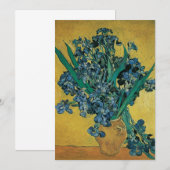 Carte Vincent van Gogh - Vase avec iris Fond jaune (Devant / Derrière)