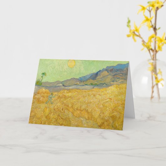 Carte Vincent van Gogh - Wheatfield avec une Faucheuse (Fleur jaune)