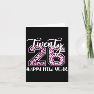 Carte Vingt 26 2026 Bonne Année Motif Léopard Femme