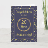 Vingt Ans D'affaires Anniversaire Navy & Or