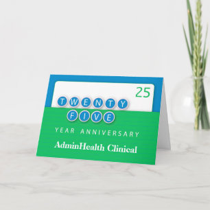 Carte Vingt-cinq cercles d'anniversaire d'employé de 25 