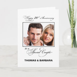 Carte Vingtième Anniversaire de Mariage Nom personnalisé