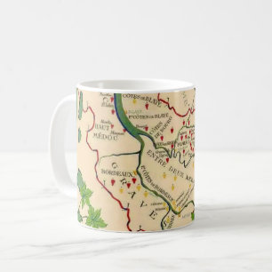 Carte vinicole de Bordeaux France Mug