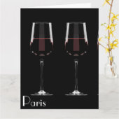 Carte Vins avec vin rouge sur noir (Fleur jaune)