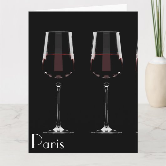 Carte Vins avec vin rouge sur noir (Devant)
