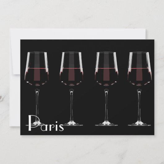Carte Vins avec vin rouge sur noir (Devant)