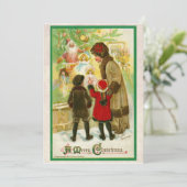 Carte Vintage 1912 Mère avec enfants Joyeux Noël (Debout devant)