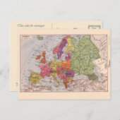 Carte vintage, 1920, Europe (Devant / Derrière)