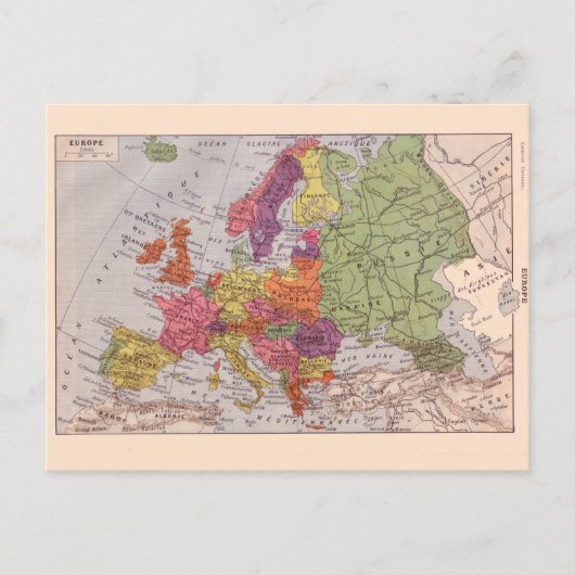 Carte vintage, 1920, Europe (Devant)