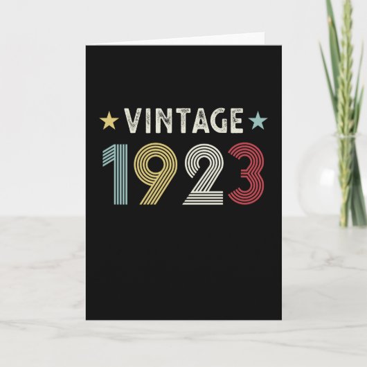 Carte Vintage 1923 100e cadeau d'anniversaire 100 ans (Devant)