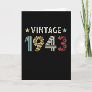 Carte Vintage 1943 80e cadeau d'anniversaire 80 ans