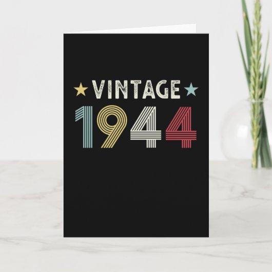 Carte Vintage 1944 80e cadeau d'anniversaire 80 ans (Devant)