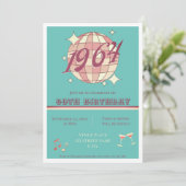 Carte vintage 1964 60e anniversaire Invitation (Debout devant)