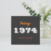 Carte Vintage 1974 édition limitée 52e cadeau d'annivers (Debout devant)