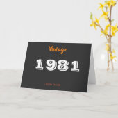 Carte Vintage 1981 édition limitée 40e cadeau d'annivers (Fleur jaune)