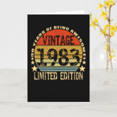 Carte Vintage 1983 Édition limitée 38 ans (Fleur jaune)