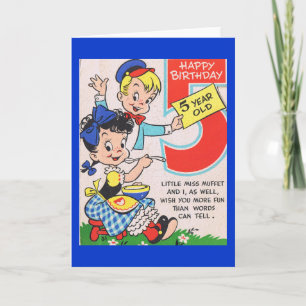 Carte Vintage 5e anniversaire