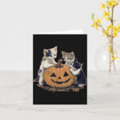 Carte Vintage 90s Cat Halloween Retro Halloween Vintage (Fleur jaune)