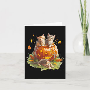 Carte Vintage 90s Chat Citrouille Halloween Pour Hommes