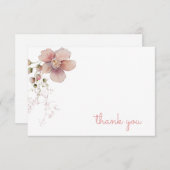 Carte vintage à billets en Merci rose (Devant / Derrière)