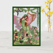 Carte Vintage à papillon à quatre feuilles (Fleur jaune)
