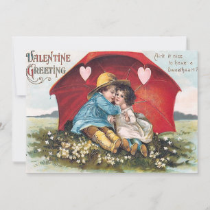 Carte vintage à plat Saint-Valentin