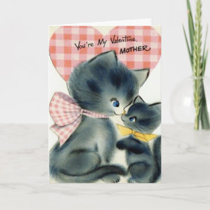Carte vintage adorable de Saint-Valentin pour la