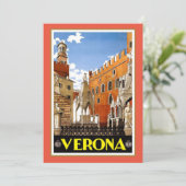 Carte Vintage affiche de voyage, Vérone, Italie, (Debout devant)