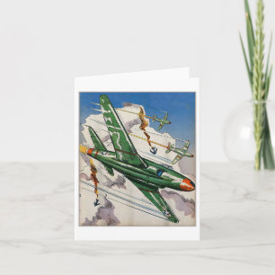 Carte Vintage Air Force Us Jet Fighter Usa War Aviation
