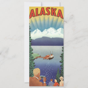 Carte Vintage Alaska Travel Poster Art, Paysage Pittores