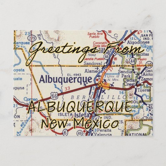 Carte Vintage Albuquerque NM (Devant)