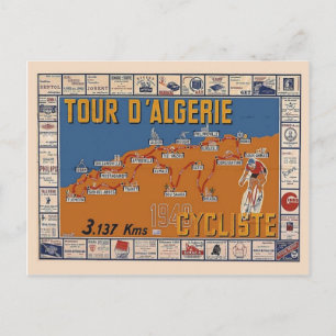 Carte vintage, Algérie Course cycliste 1949
