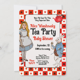 Carte Vintage Alice au Baby shower Wonderland
