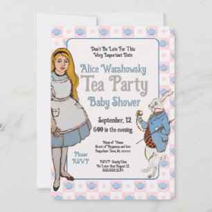 Carte Vintage Alice au pays des merveilles Baby shower f