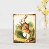 Carte Vintage Alice, Lapin Blanc (Fleur jaune)