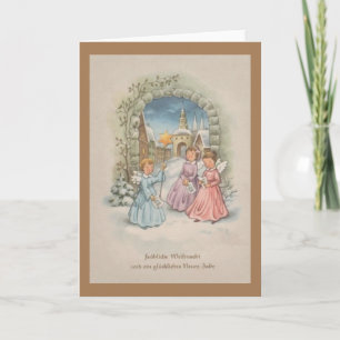 Carte vintage allemande de Noël et de Nouvel An