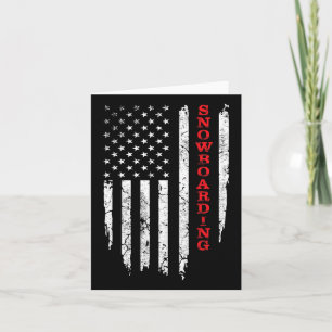 Carte Vintage American Flag Snowboard Cool Snowboarde