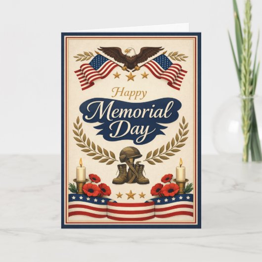 Carte Vintage Americana Memorial Day (Devant)