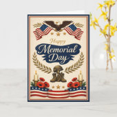 Carte Vintage Americana Memorial Day (Fleur jaune)