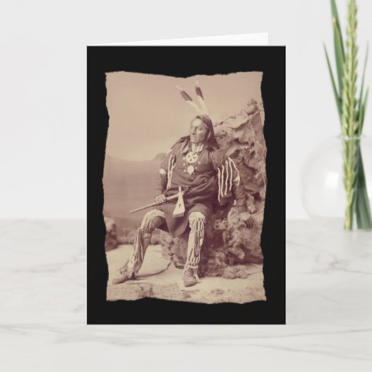 Carte Vintage Amérindien Ponka Big Chief (Devant)