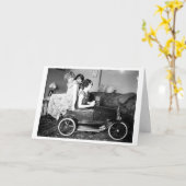 Carte Vintage - Amis fous, (Fleur jaune)